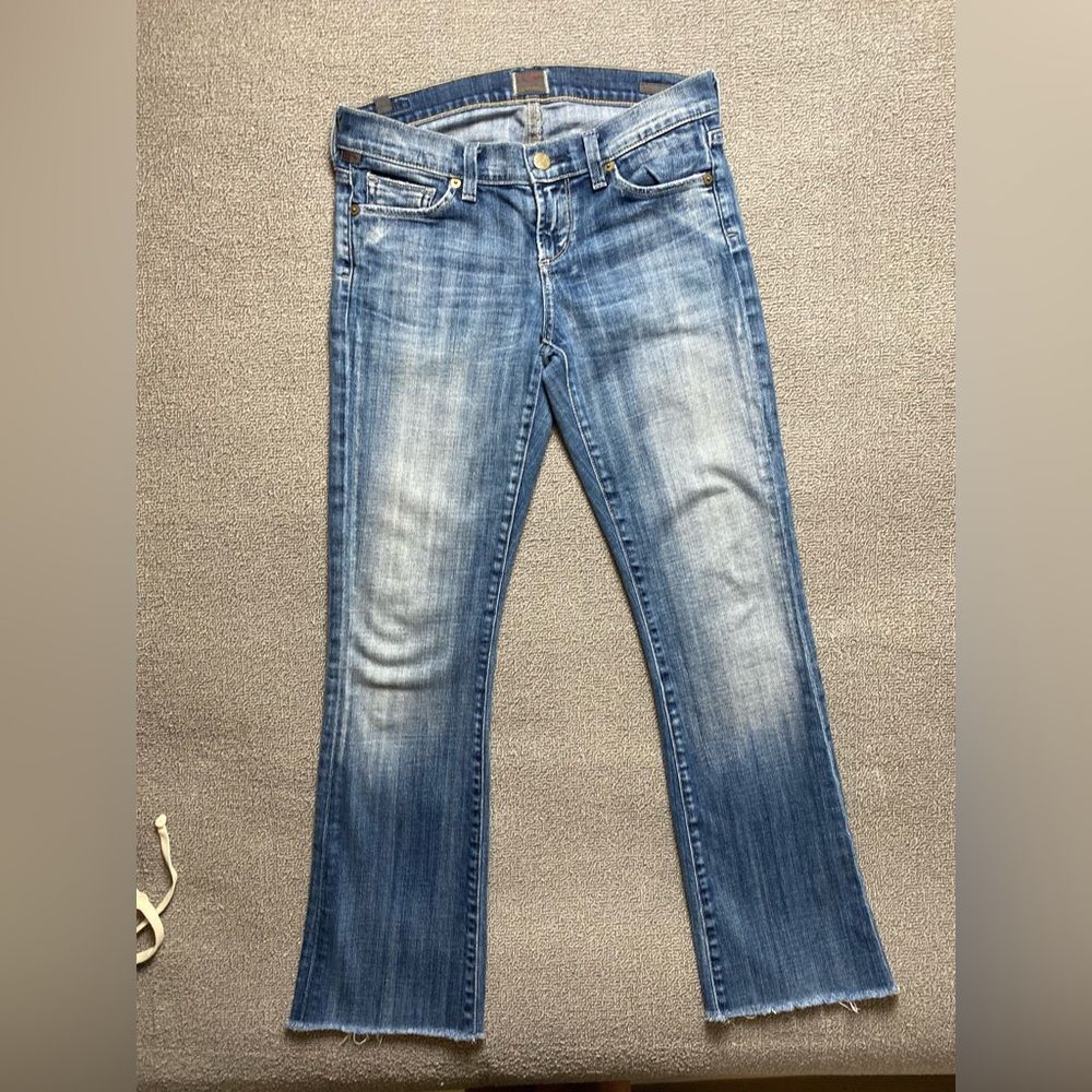 Citizens Of Humanity Kelly Distressed Low Rise Bootcut Denim Jeans Made in USA